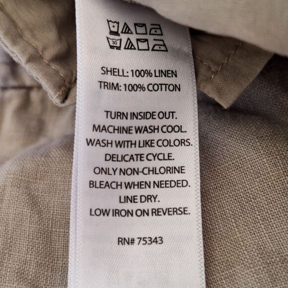 100% Linen Shorts Modest Drawstring Pockets Flax sz 8 JONES & CO. JONES NEW YORK - Picture 7 of 16